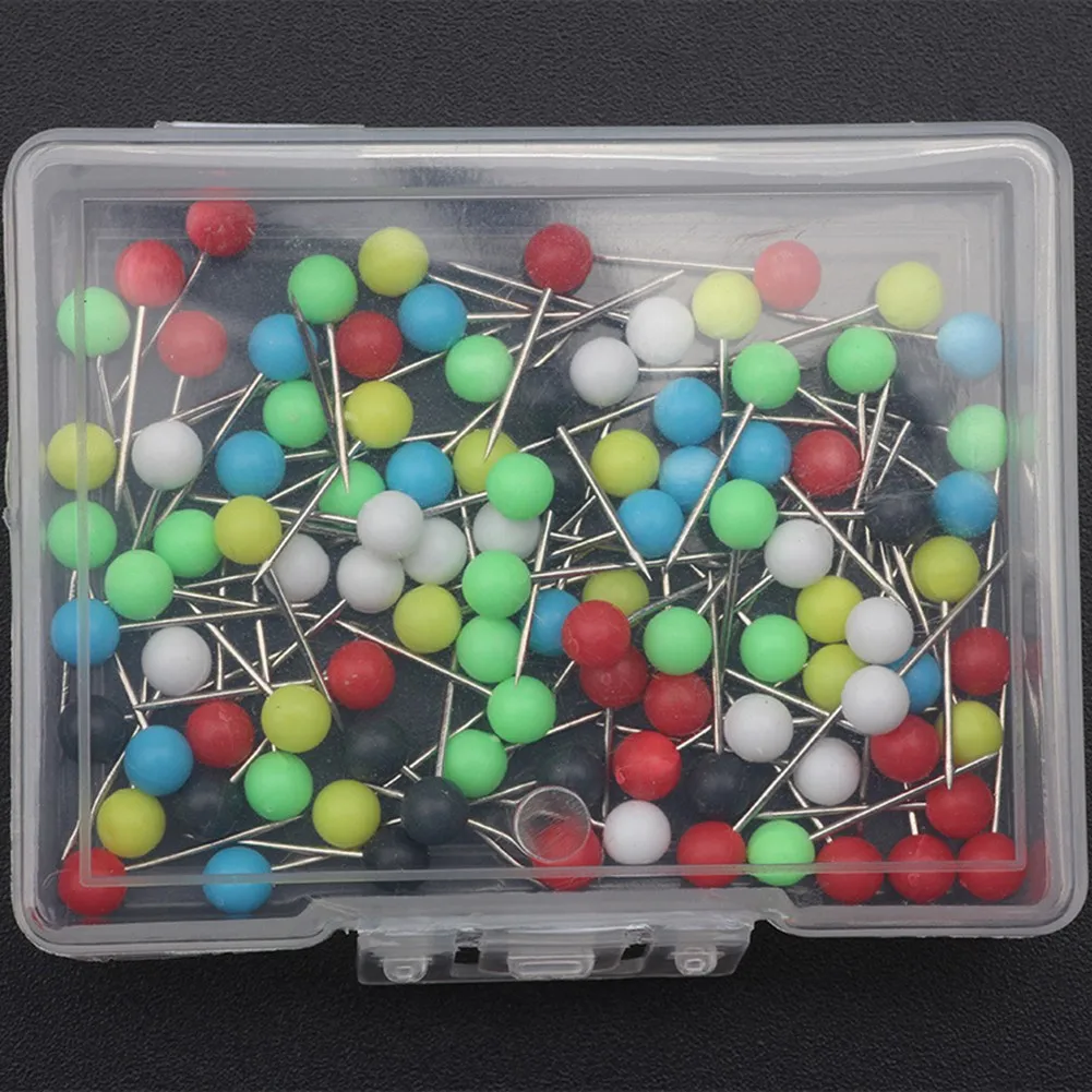 100pcs/Box Rig Safe Spare Pins Carp Fishing Plastic Round Head Big PinRound Head Fishing Line Winder Thumbtack Accessories