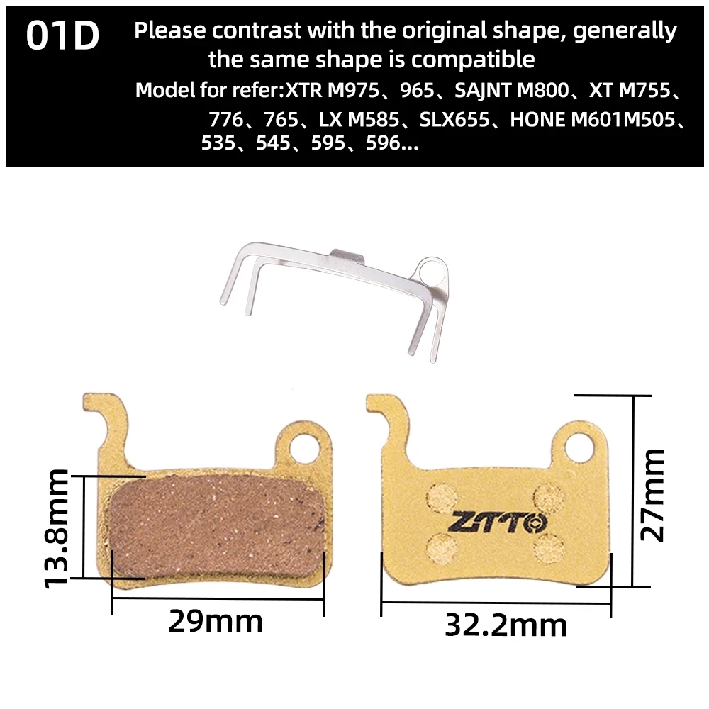 BIKEIN 4 Pairs Resin/ceramic/Full metal MTB Disc Brake Pads For Shimano Deore M595 M596 SLX M665 XT M775/776 XT/R M975 M966M965