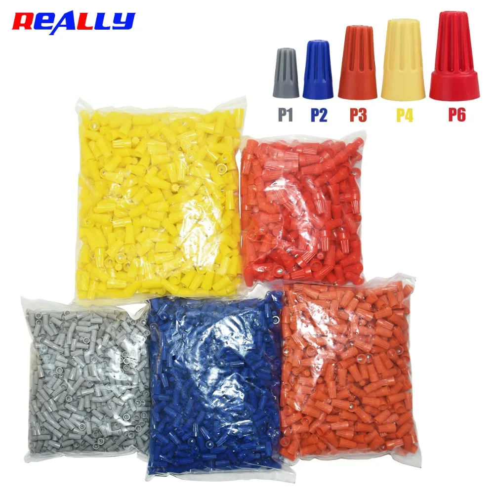 1000. 250.100-teiliges Schraubklemmen-Sortiment 22-8 AWG Elektrische Klemmen Blau Grau Orange Rot und Gelb Schraubklemmen – Detail 1
