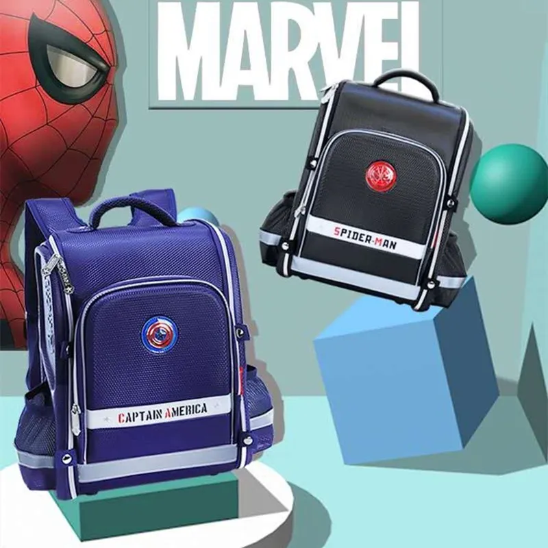 2022 Disney New School Bags For Boys Primary Student Shoulder Orthopedic Backpack Grade 1-3 Iron Spider Man Mochilas