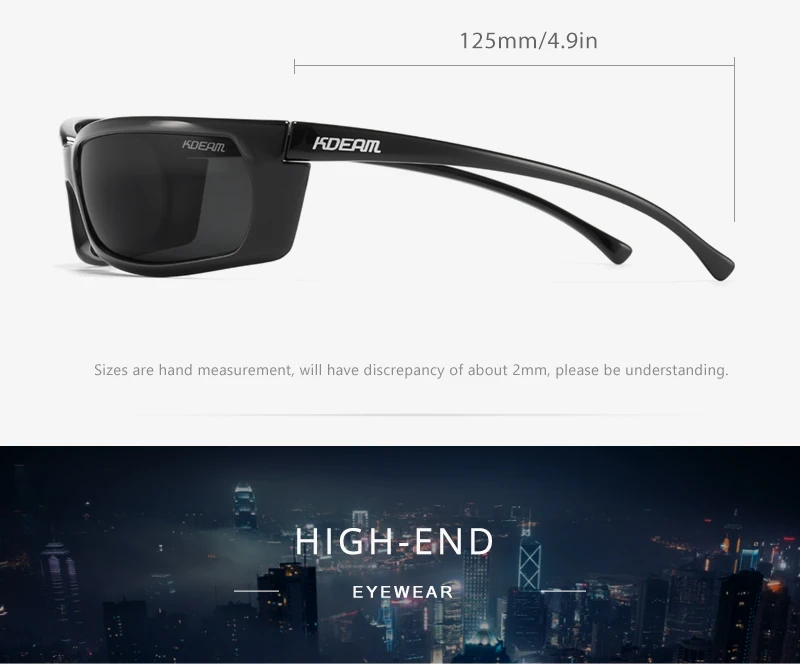 KDEAM Outdoor Sport Brille Polarisierte Sonnenbrille Männer Einzigartig Shaped Gläser Mit Harten Box Minimal Design 2021 – Detail 6
