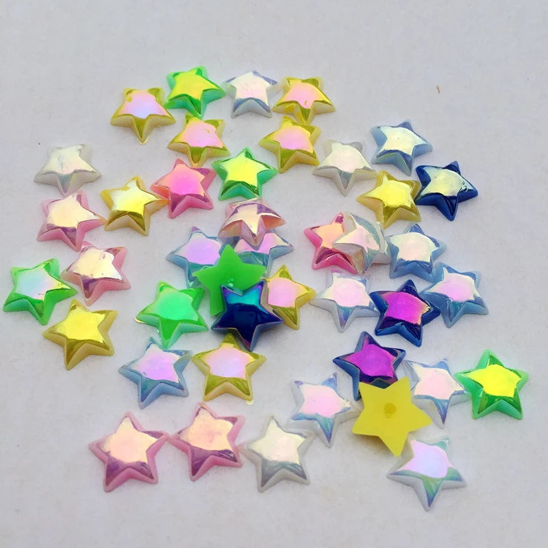 Mix 10mm 400pcs AB star Rhinestone resin nail polish stickers DIY cosmetic nail strass bead buttons  sequins-A83A*5