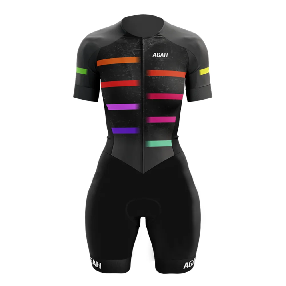 Agah Triathlon Skinsuit Suit Women Cycling Suit Outdoor Sports Swimwear Running Bodysuit Jumpsuit Sportswear Ciclismo ropa mujer