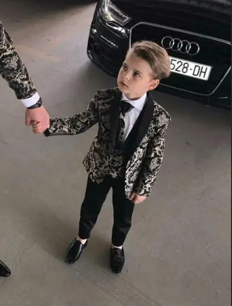 Traje de 3 piezas para niño, a la moda esmoquin, trajes de boda/graduación (chaqueta + Pantalones + chaleco), hecho a medida, nuevo estilo