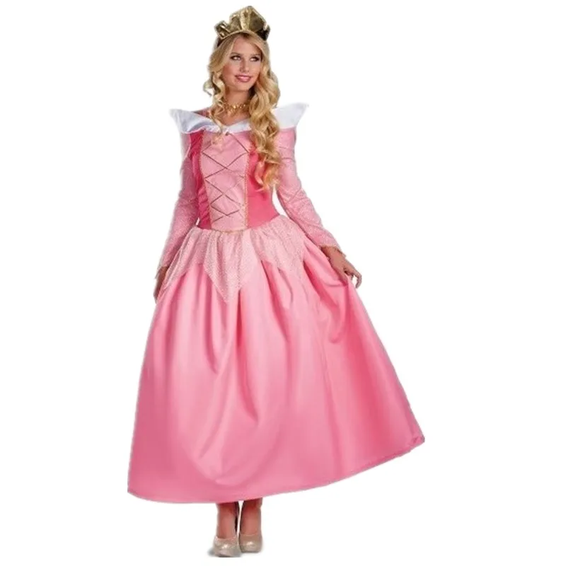 

Halloween Sexy Sleeping Beauty Pink Aurora Princess Cosplay Costume Carnival Party Classic Game Queen Fantasia Dress