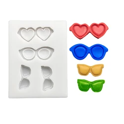 Heart Glasses Silicone Cake Baking Mold Sugarcraft Chocolate Cupcake Resin Tools Fondant Decorating Tools