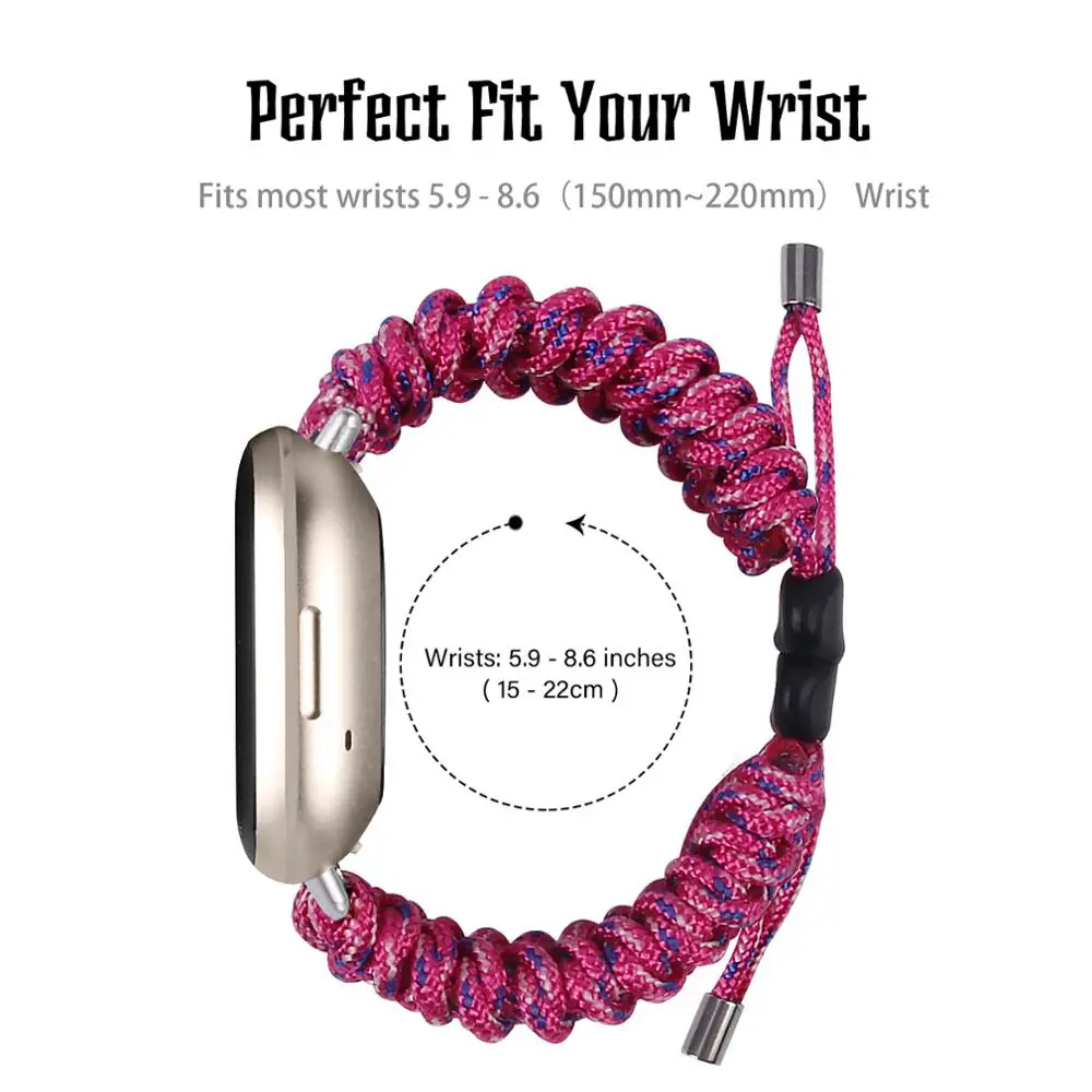 woven fabric band For Fitbit sense sense 2 smart watch strap Adjustable Women Lady braided strap for fitbit versa 3 versa 4 band