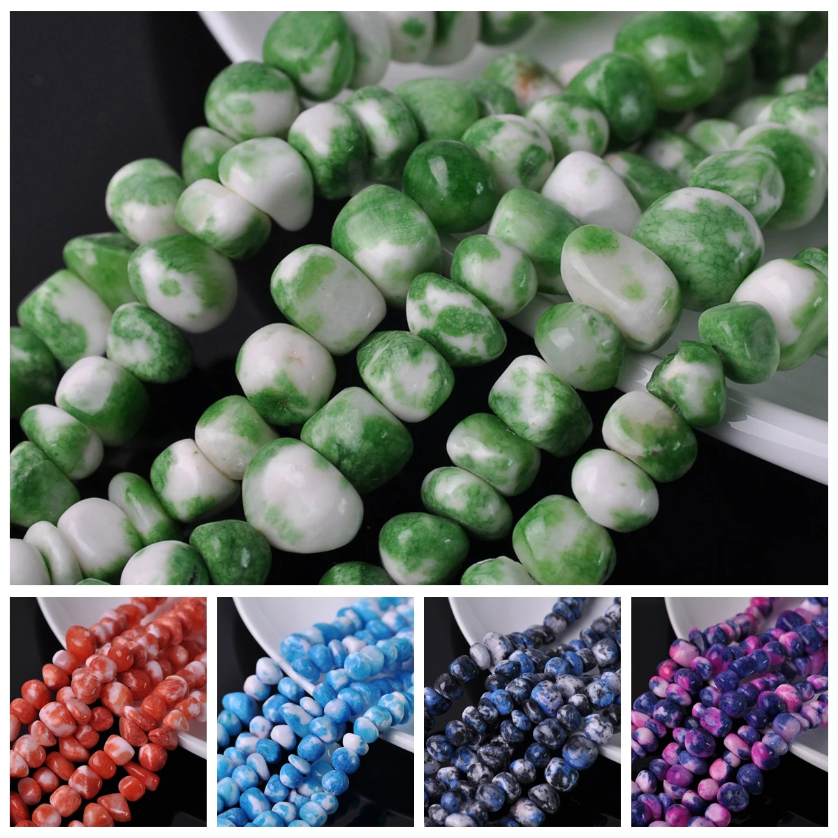 

35" (90cm) Strand 8mm~13mm Colorful Freeform Natural Stone Rock Chips Beads lot for Jewelry Making DIY Findings