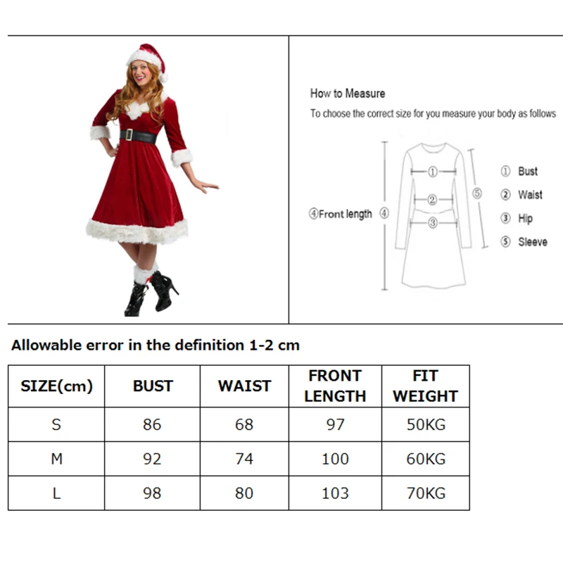 Costume de Père Noël Classique pour Femme, Tenue de Défilé de Noël, Robe de Soirée de Barrage Cosplay, Carnaval d'Halloween, Vacances de Noël