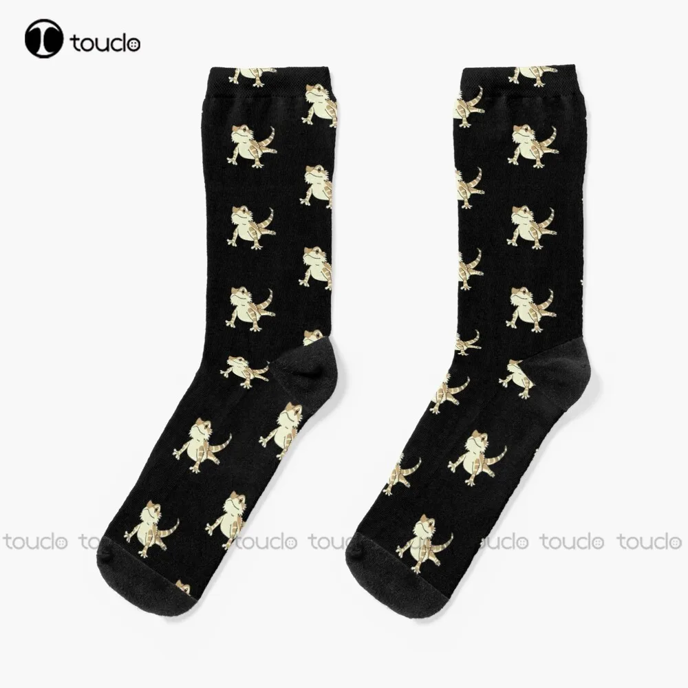 Cute Bearded Dragon Socks Halloween Socks Men Personalized Custom Unisex Adult Teen Youth Socks Halloween Christmas Gift