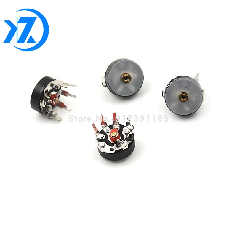 5PCS Straight Angle Radio Potentiometer RV12MM B10K B103 B50K B503 Power Amplifier Volume Potentiometer With Switch 12mm