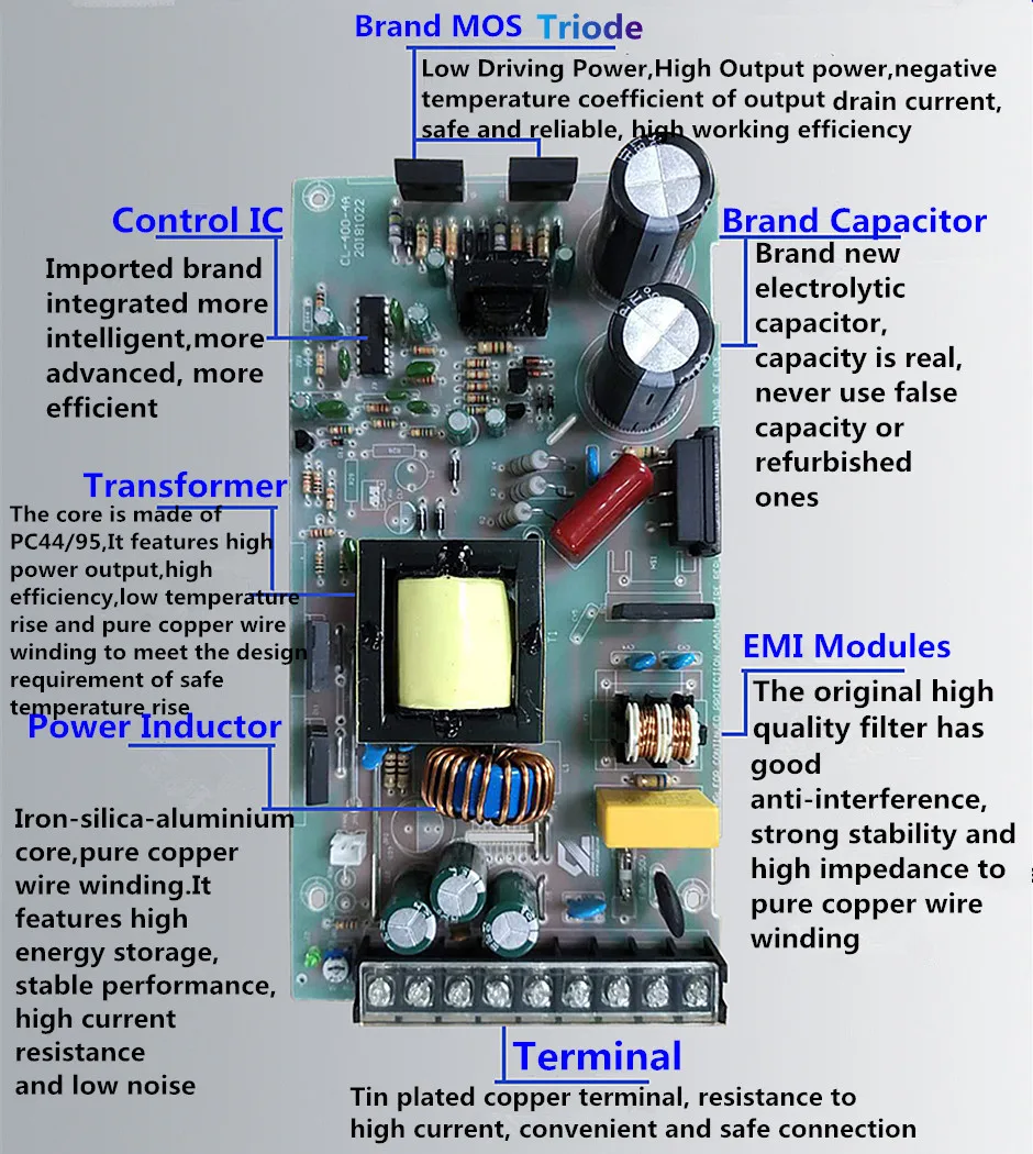 3D Printer Switching Power Supply AC 110V 220V to DC 12V 24V 36V Lighting Transformer Source 500W for CCTV Security