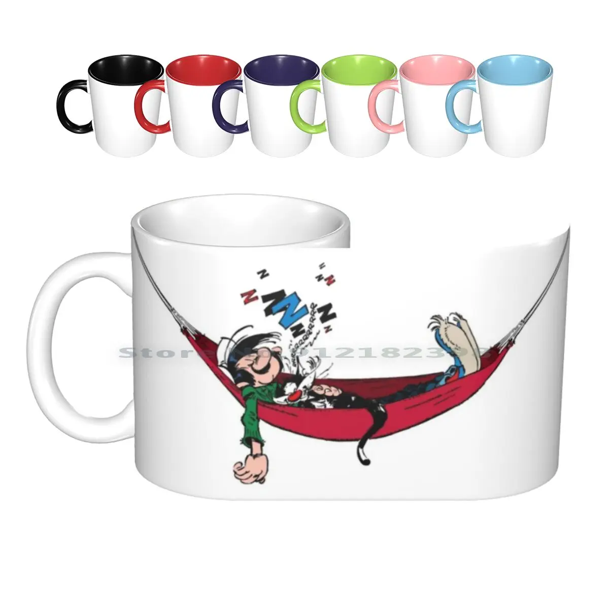 Gaston Lagaffe In Hammock Ceramic Mugs Coffee Cups Milk Tea Mug Gaston Guus Lagaffe Flater Guust Veronica Magazine Gids Guide