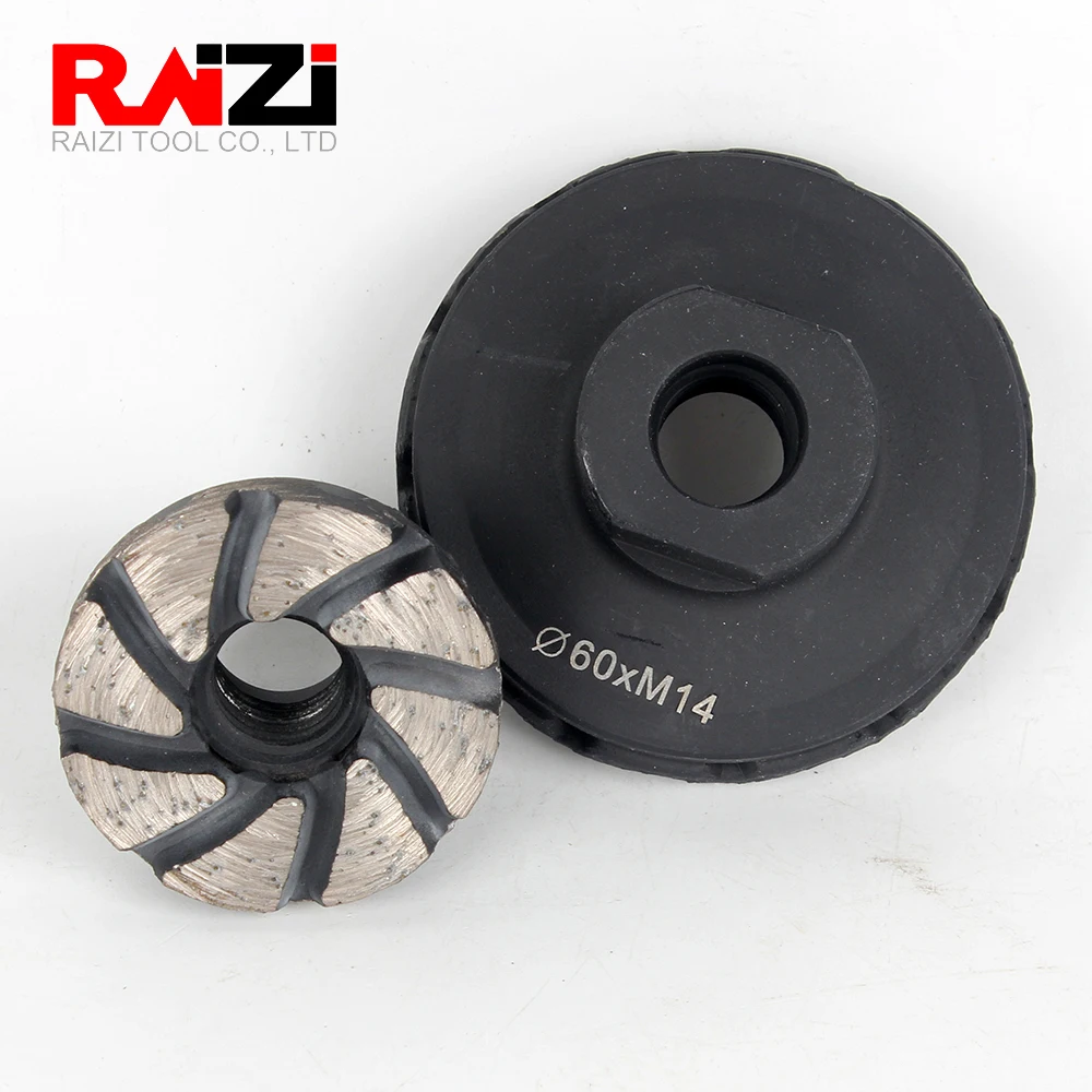 Raizi 40/60mm Concrete Grinding Wheel For Angle Grinder Granite Marble Concrete Corner Edge Dry Diamond Grinding Disc Wheel