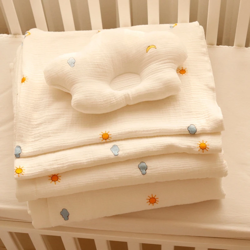 120*150Cm Selimut Katun Empat Lapis Produk Lampin Bayi Baru Lahir untuk Selimut Tempat Tidur Bungkus Bayi Selimut Muslin