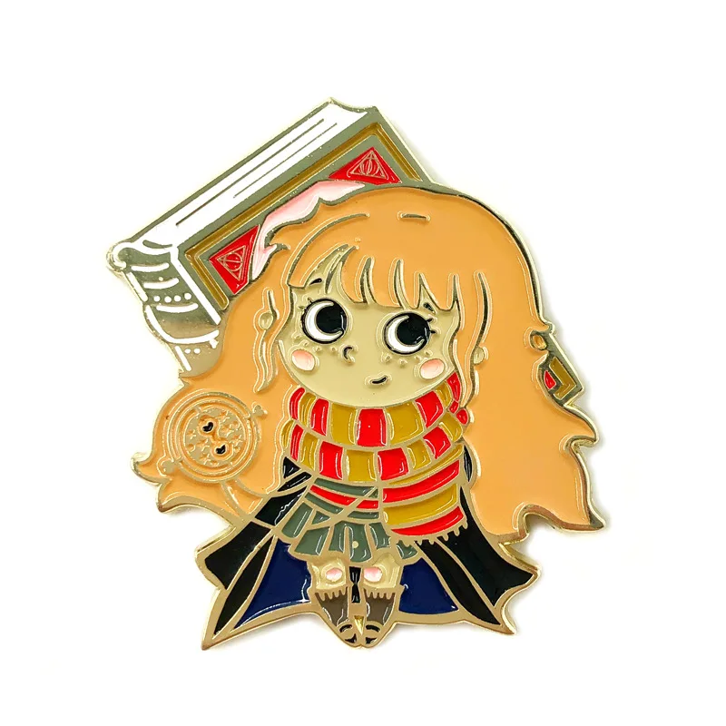 Magic Books Metal Brooch Cartoon Girl Decorate Badges Children Fashion Boutique Gift Anime Enamel Pins