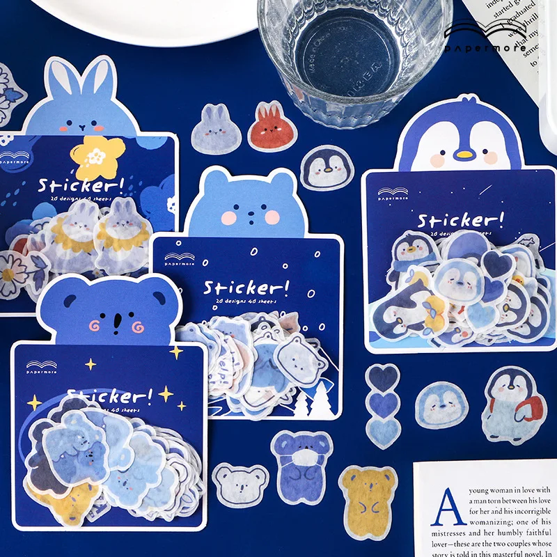 40 pcs/lot Kawaii penguin rabbit Label Stickers Decorative Stationery Stickers Scrapbooking Diy Diary Album Stick Label