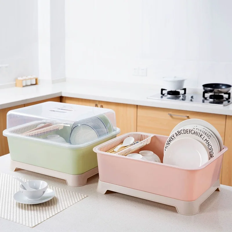

Bowl Rack with Lid Chopsticks Cage Cabinet Storage Box Kitchen Plate Storage Box