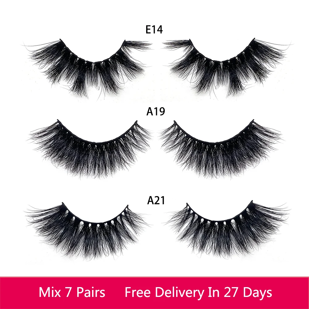 5D Handmade ไซบีเรีย Mink Eyelashes จีน E14ธรรมชาติ Fluffy Curl 21มม.Embellish Eye ขยาย Cross Section งานแต่งงาน