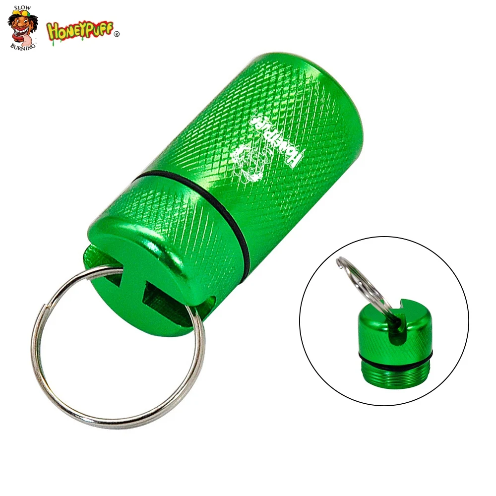 HONEYPUFF Aluminum Stash Jar with Key Chain Lively Color Fashion Metal Storage Smell Proof Container for Dry Herb BOX