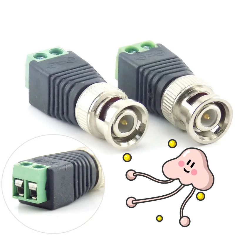 10pcs/lot DC Power Plug BNC Connector DC Male Elbow Adapter For CCTV IP Camera Power Supply Surveillance Accessories