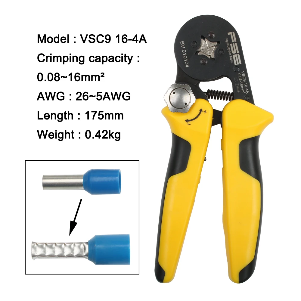 VSC9 16-4A 0.08-16mm2 26-5AWG with 400Terminal Box Electrical Clamp Terminal Tube Tool set