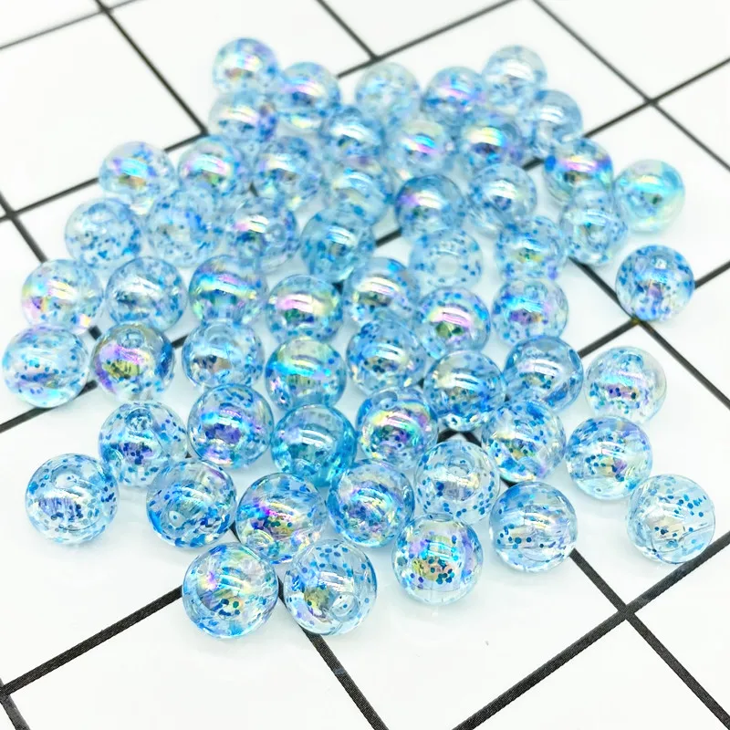 50pcs 8mm AB Color Round Acrylic Bead Loose Spacer Beads For Jewelry Making DIY Bracelet #ZZ04