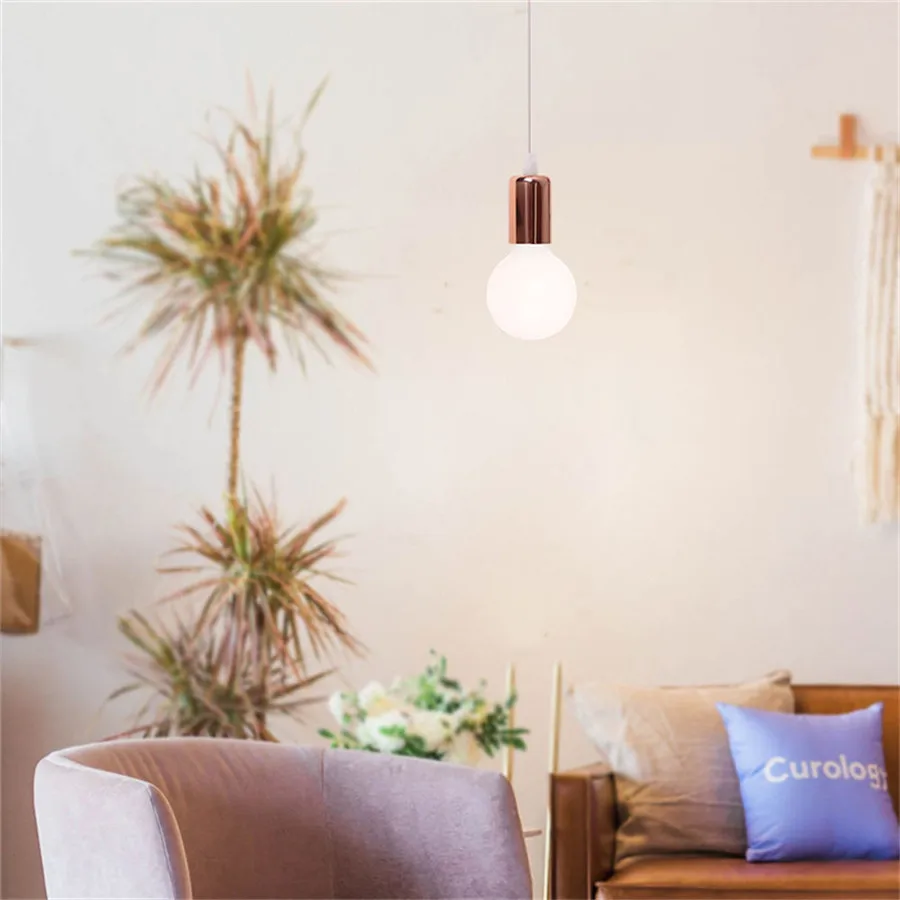 Minimalist Nordic Wall Lamp E27 Socket Ceiling Hanging Light for Corridor Hotel Living Room Bedroom Bar Pendant Light Holder