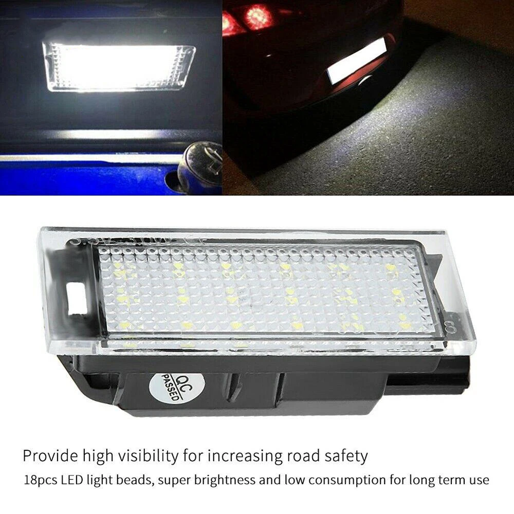 2 Pcs LED License Plate Light For Renault Megane Twingo Laguna Phase Master 2 3 Clio Espace 4 Lamps Assembly Auto Luces