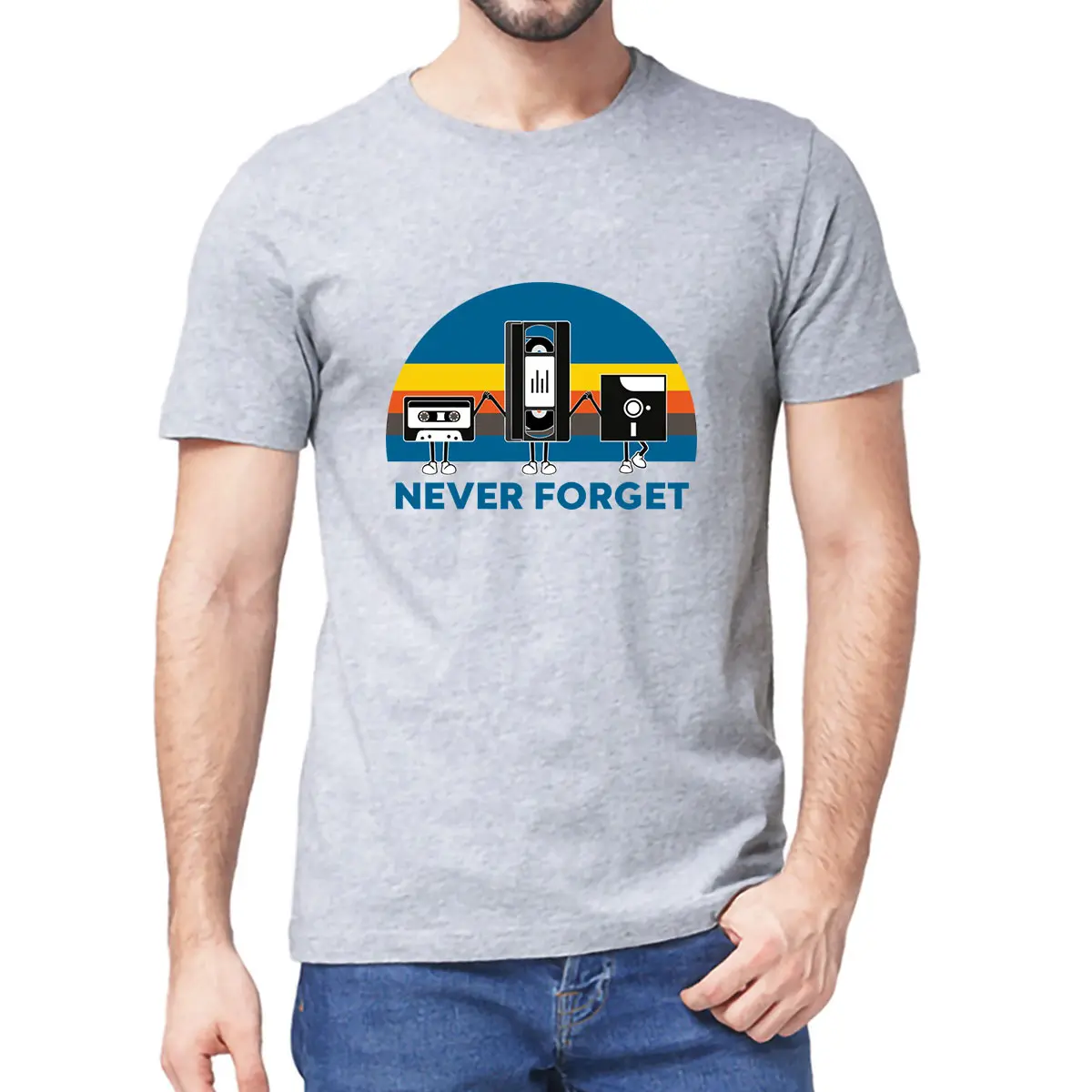 Unisex 100%  Premium Cotton Never Forget Sarcastic Graphic Music Vintage Funny Gift Summer Men's T Shirt Women Soft Tee Gift