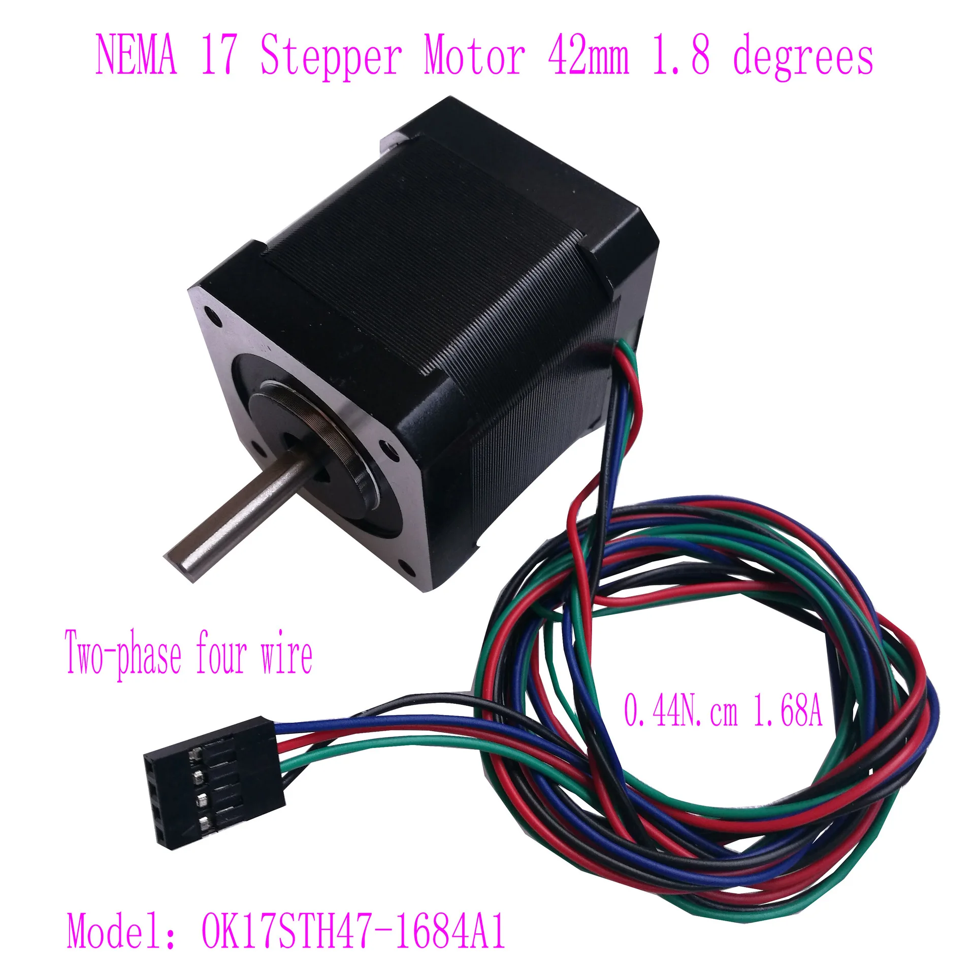 

NEMA 17 Stepper Motor 42mm 1.8 degrees 0.44N.cm 1.68A 42 motor