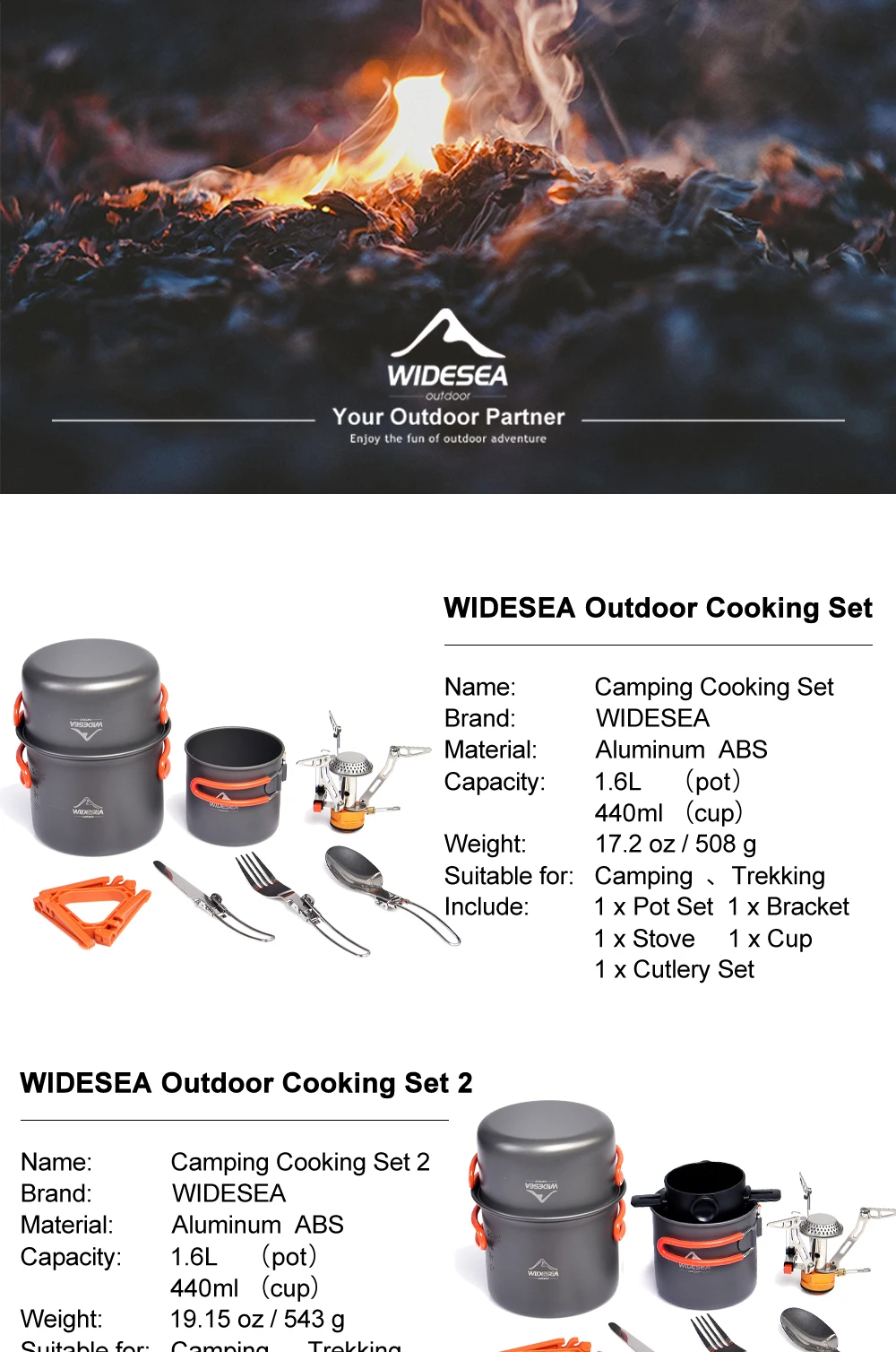 Camping Cookware & Utensil Set — product detail 1