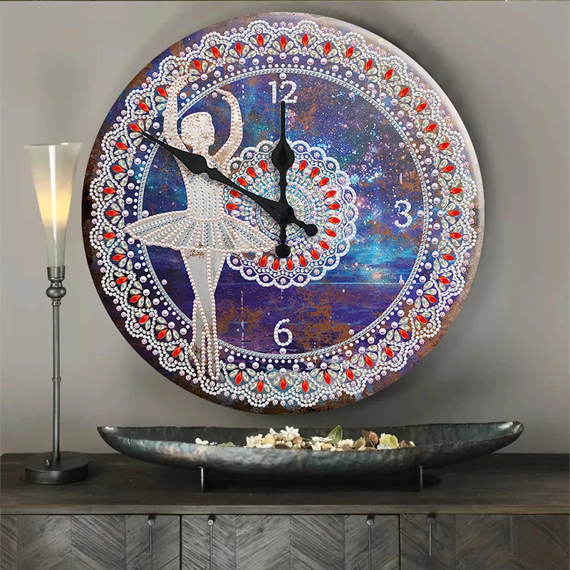 HOMFUN 5D diamante pittura orologio speciale a forma di cartone animato Mandala diamante ricamo arte strass artigianato decorazioni per la casa