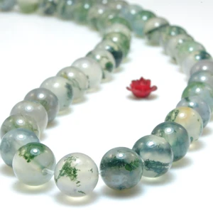 Natürliche Agata glatte grüne Moosrunden Loose Accounts, Edelstein Großhandel, halbkostbarer Stein, Armband und Halskette, Schmuck machen 10 Hauptverkäufe Nuria Semi Schmuck - №4
