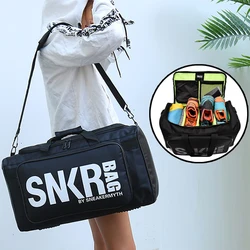 SNKR-bolsas de entrenamiento deportivo para hombre, bolsa de gimnasio con múltiples compartimentos, organizador de cubo de embalaje de zapatos, bolso de hombro impermeable