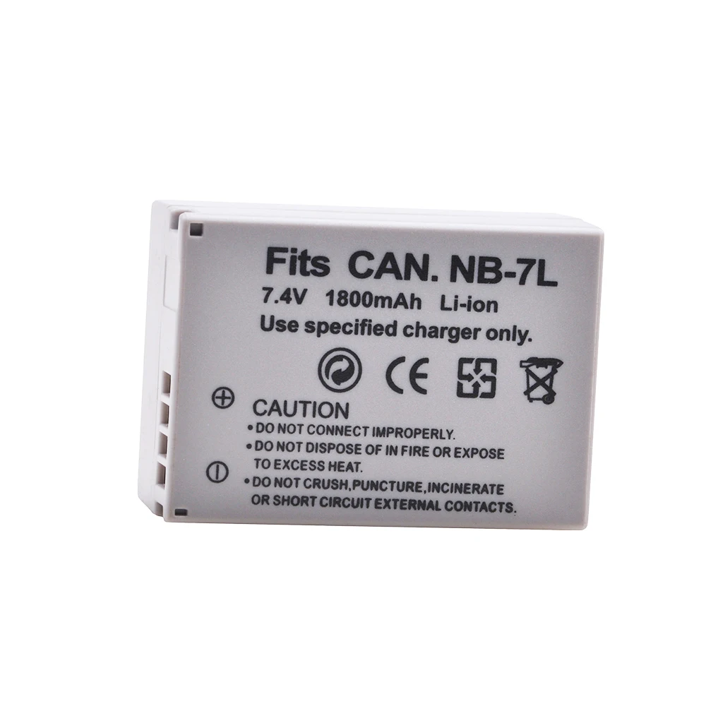 1800mAh NB-7L NB 7L Battery for Canon PowerShot G10 G11 G12 SX30 SX30IS Digital Camera  + LED Dual USB Charger