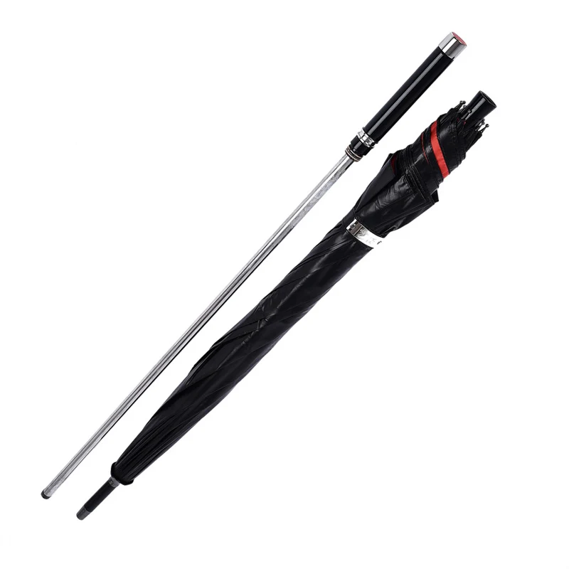 Self-defense Long-handle Windproof UV Protection Business Cane Umbrella Suitable for Climbing Hiking Hanging Out On Raining