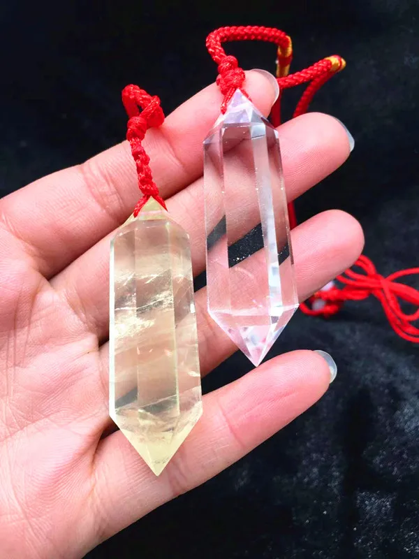 

Natural Quartz Crystal Pillar Pendant Point Chakra