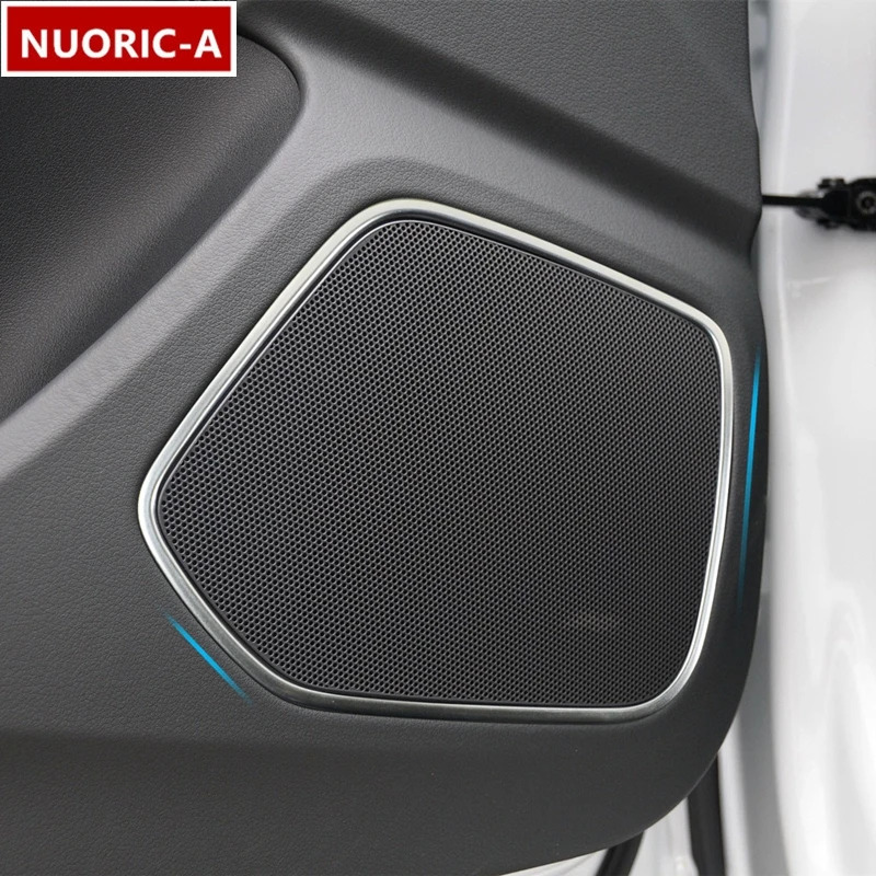 Stainless Steel Car Door Audio Speaker Frame Decoration Cover Trim For Audi Q3 2012-2016 Styling Interior Accessories
