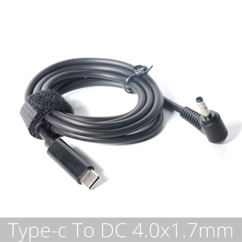 (4.0x1.7mm) USB 유형 C PD 노트북 충전 케이블 코드 Dc 전원 어댑터 변환기, DC 4.0*1.7mm 남성 90 도 직각
