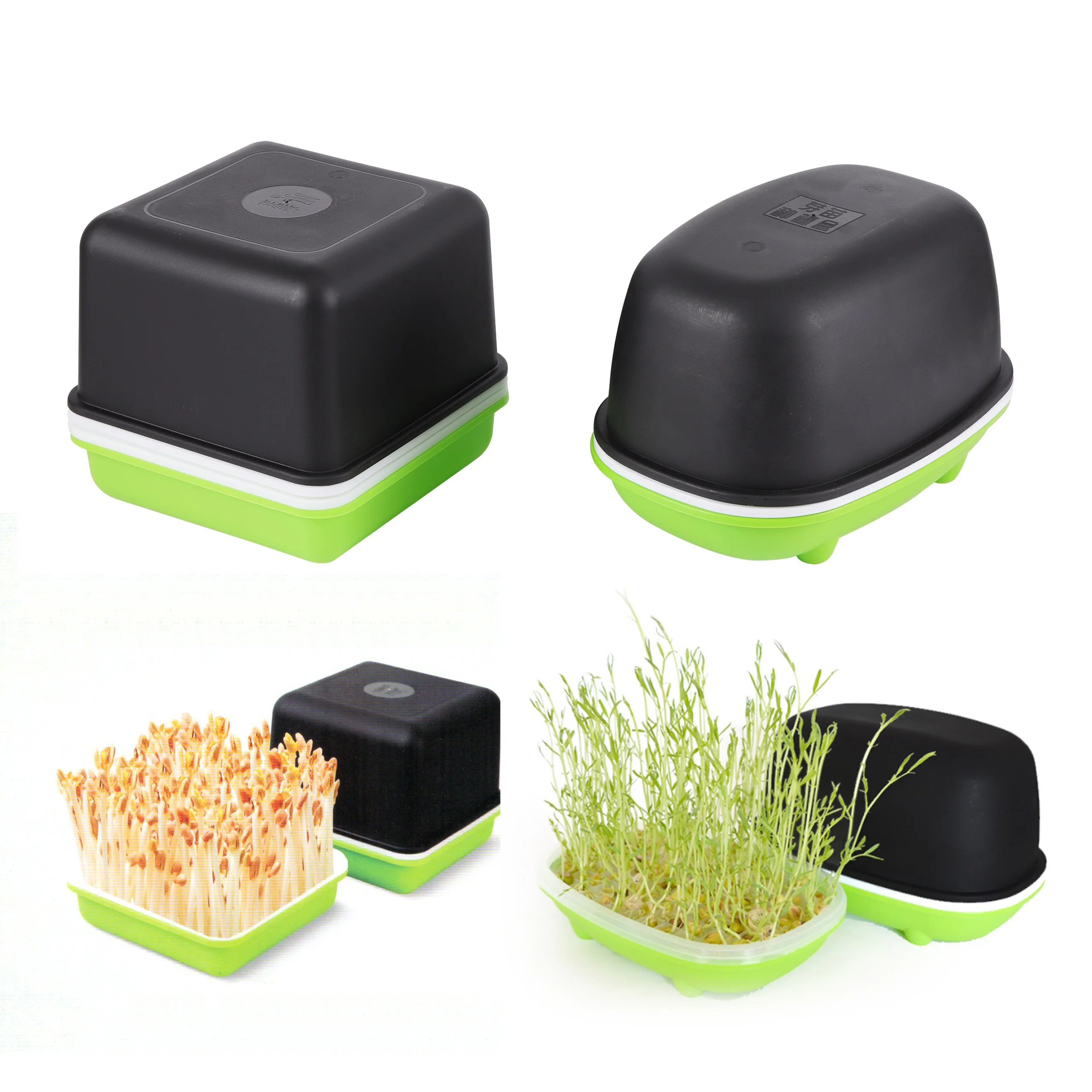 1Pc Hydroponic Bean Peanut Sprout Box Nursery Pot Pea Wheat Seedling Sprouter Garden Germination Soilless Planting Tray