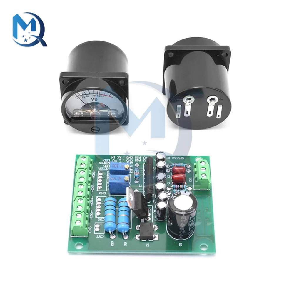 DC9-12V VU Level Audio Meter Driver Board DB Level Meter Amplifier IC BA6138 Double-sided Circuit Board + 2pcs VU Table