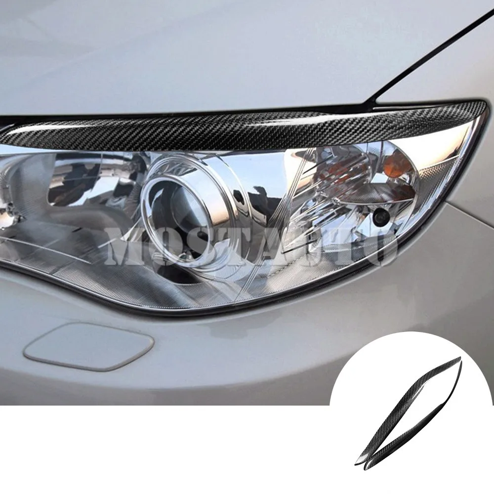 

For Subaru Impreza Real Carbon Fiber Exterior Headlight Cover Eyelid Eyebrow Trim 2007-2011 2pcs Car Accessories