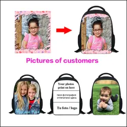 Crianças pequena mochila para a escola personalizar imagem sacos de escola para menina menino crianças diy logotipo foto impressão bookbag para o jardim de infância