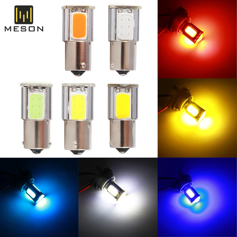 

100PCS auto BA15S led P21W COB 1156 Car led turn bulb 6000K Turn Signal Lights Lamps Parking Bulbs Backup Tail Light 12v