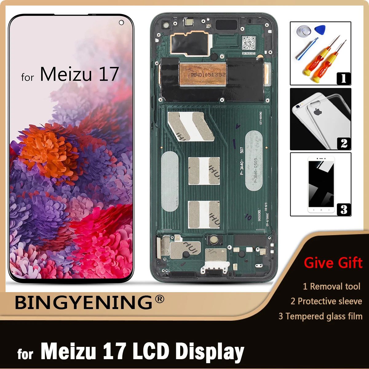 Original For Meizu 17 LCD Display Screen Touch Digitizer Assembly For 6.59 inch Meizu 17 Phone With Frame