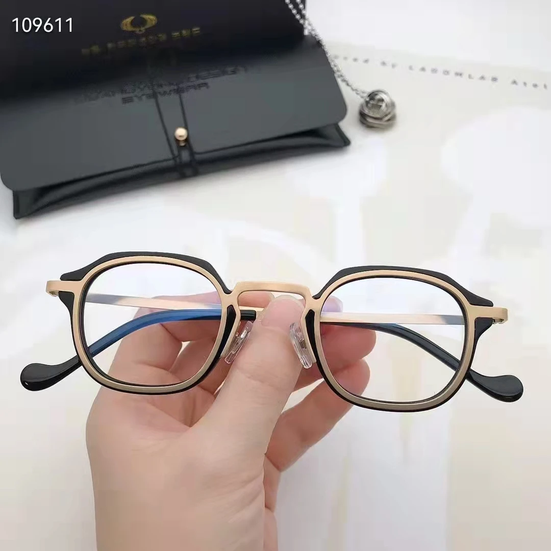 

Brand Designer Eyeglasses Retro Polygons Acetate Titanium Glasses Frame Men/Women Blue Light Prescription Optical Eyewear Gafas