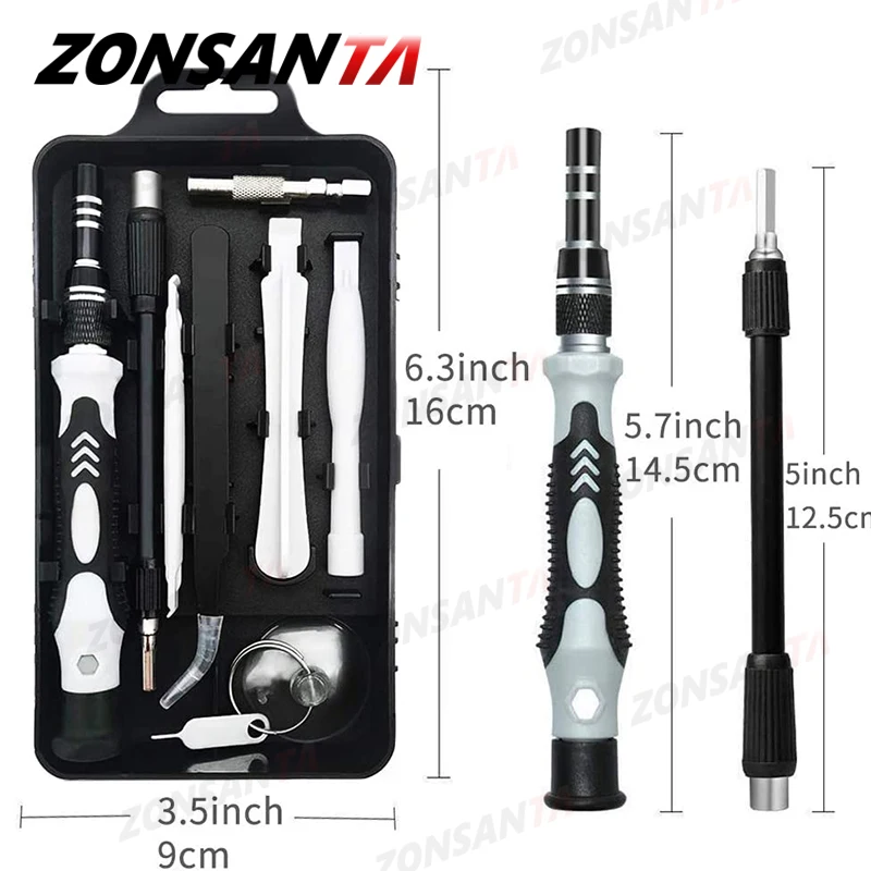 ZONSANTA 115 in 1 Precision Screwdriver Set Magnetic Screw Driver Bit Set Phillips Torx Hex Phone Repair Device Hand Tools Kit