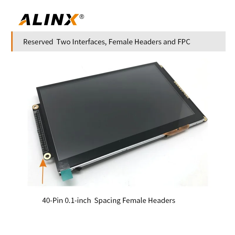 Alinx-an970 módulo de tela lcd tft capacitiva, 7 polegadas, 5 pontos, para quadro fpga