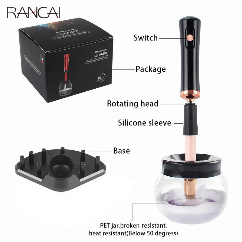 RANCAI Professional Makeup Brush Cleaner Fast Washing and Drying Make up Brushes Cleaning Makeup Brush Tools and Machine